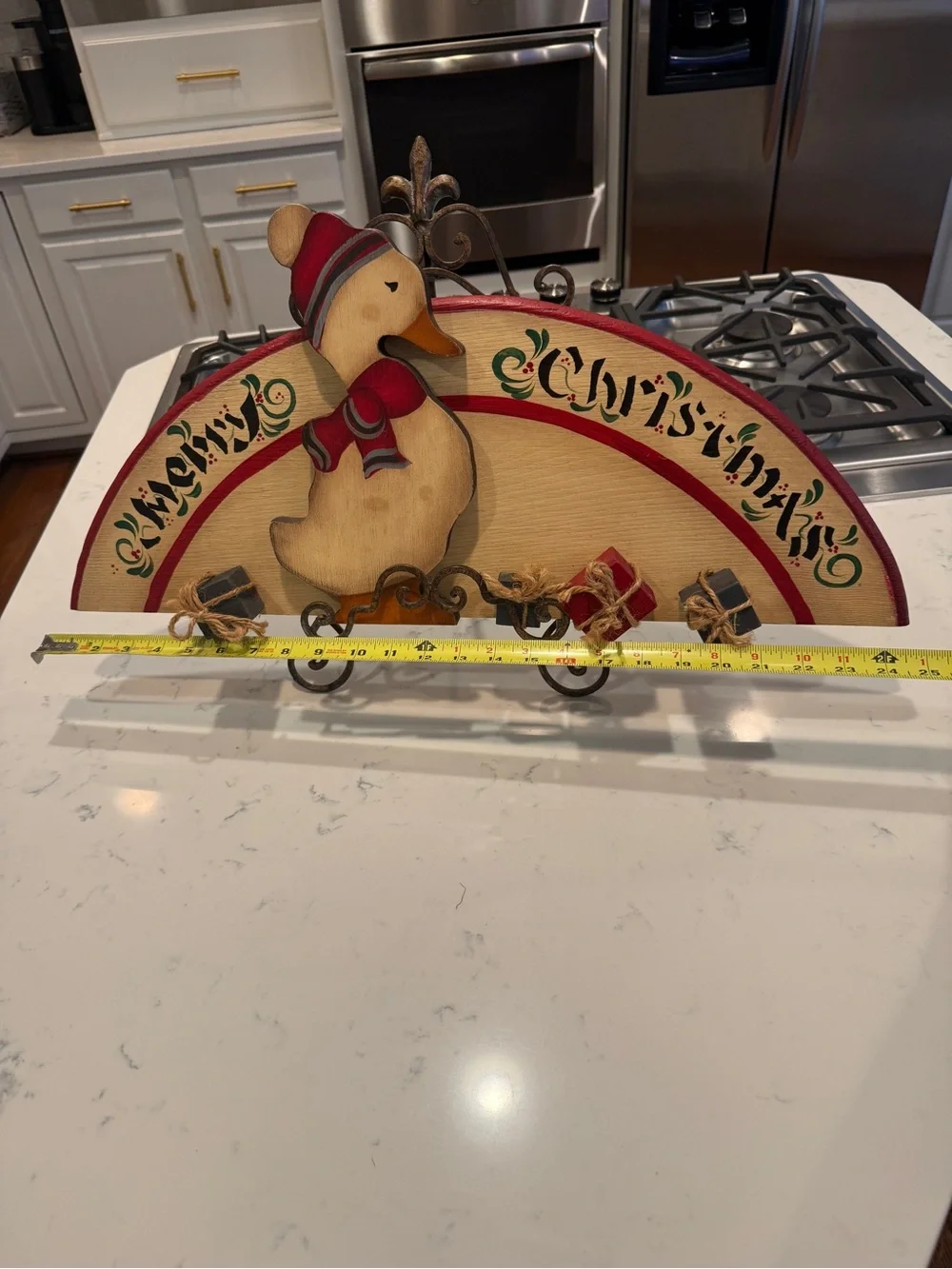 Vintage Folk Art Christmas Duck Goose Wood Wall Decor Merry Christmas 24”